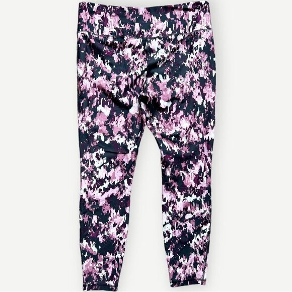 Athletic Works Black & Pink Leggings Criss Cross Waistband. XXL. 2X. 20. Plus. - Picture 2 of 6